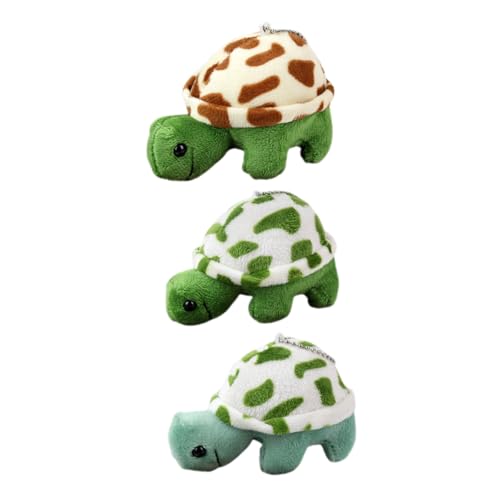 CLISPEED 3 Stück Plüsch Schildkröten Schlüsselanhänger Kuscheltier Anhänger Taschen Deko Weiches Handliches Stofftier mit Kette für Rucksack Geldbörse Handtasche Niedliche Bequeme von CLISPEED