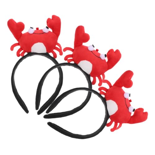 CLISPEED 3 Stück Rotes Plüsch Tier Haarband für Kostümpartys Halloween und Fotoshootings Lustiger Kopfschmuck für Erwachsene von CLISPEED