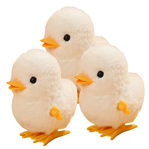 CLISPEED 3 Stück Springen Sie Entenspielzeug Kuscheltier für Fun Toy Geburtstags für weihachtsgeschenk lustige Spielsachen Plüschtiere Plastik Weiß von CLISPEED