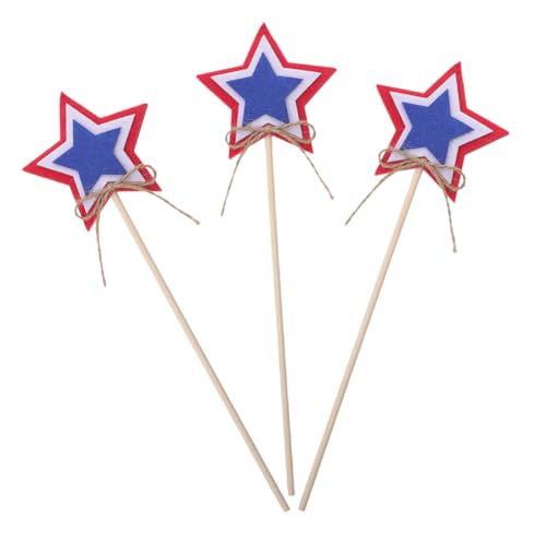 CLISPEED 3 Stück Sternen Zauberstäbe für Unabhängigkeitstag Dekorationen Handgemachte Feenstäbe aus Holz und Filz für Patriotische Partys Leicht Tragbar und Langlebig CLISPEED 3 Stück Sternen Zauberstäbe für Unabhängigkeitstag Dekorationen Handgemachte Feenstäbe aus Holz und Filz für Patriotische Partys Leicht Tragbar und Langlebig von CLISPEED