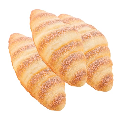CLISPEED 3 Stück Teiliges Dekobrot Simulation Brot Food Model mit Realistischem Croissant Design für Restaurant Fensterdekoration Fotografie Requisiten Bäckerei Tischgestaltung von CLISPEED