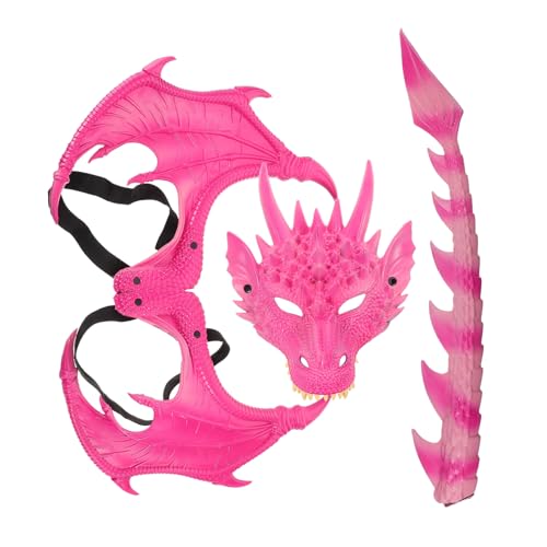 CLISPEED 3 Stück Teiliges Drachenkostüm Set mit Flügeln und Maske Halloween Verkleidungs Accessoires für Rollenspiele Bequemes Cosplay für Festlichkeiten und Gruppenveranstaltungen CLISPEED 3 Stück Teiliges Drachenkostüm Set mit Flügeln und Maske Halloween Verkleidungs Accessoires für Rollenspiele Bequemes Cosplay für Festlichkeiten und Gruppenveranstaltungen von CLISPEED