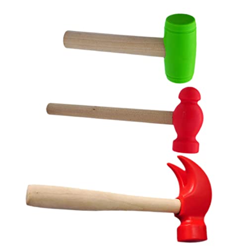 CLISPEED 3 Stück Teiliges Holzhammer Spielset Hammer mit Glattem Griff für Motorikförderung und Hand Auge Koordination Geeignet für Jungen und Mädchen Ab Jahren von CLISPEED