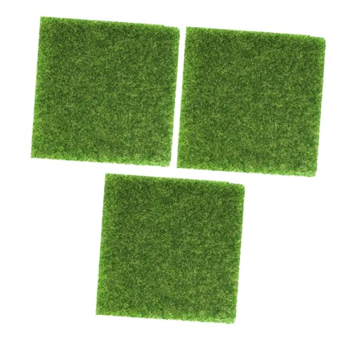 CLISPEED 3 Stück Teiliges Künstlicher Rasenteppich Strapazierfähige Kunststoff Miniatur Rasenmatte für Sandtisch DIY Realistische Grasdeko für Modellbau Garten und Outdoor Bereich von CLISPEED