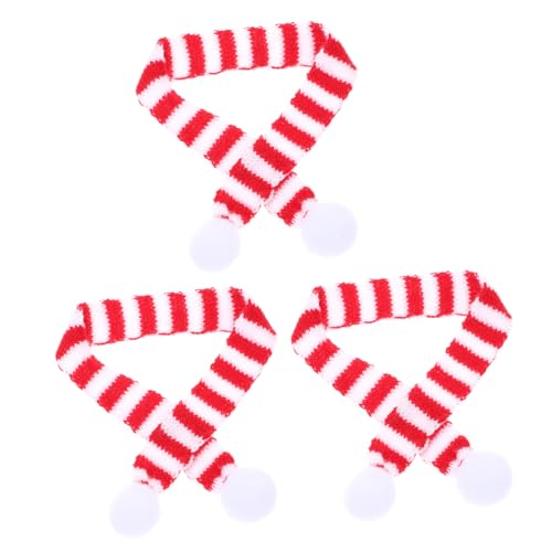 CLISPEED 3 Stück Teiliges Mini Strickschal Weihnachtsdekoration für Flaschen Puppen Kleine Ornamente Rot Weiß Festliche Stoffschals für Weihnachtsfeier und von CLISPEED