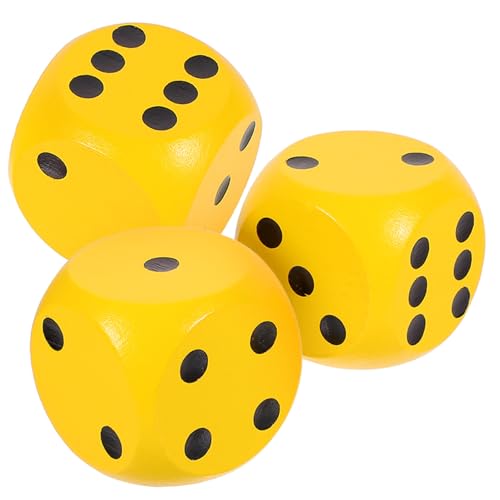 CLISPEED 3 Stück Teiliges Mittelgroße Holzspielwürfel mit Abgerundeten Kanten Glatte Natürliche Holzwürfel für Brettspiele Familienunterhaltung Party und Lernspiele Robust und Sicher von CLISPEED