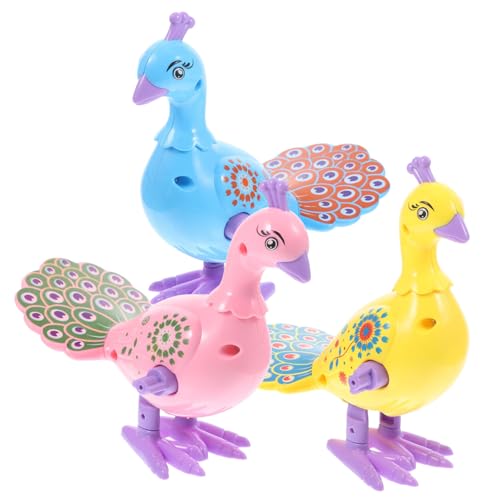 CLISPEED 3 Stück Teiliges Pfau Buntes Wind Up für Einfache Handhabung Fördert Hand Auge Koordination Lernspielzeug und für Jungen und Mädchen von CLISPEED