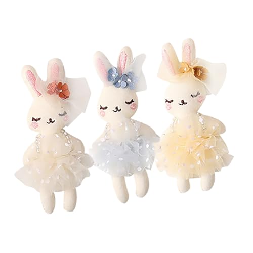 CLISPEED 3 Stück Teiliges Plüschhase DIY Tierornament mit Hochwertigem Baumwolle für Kreatives Basteln und Dekoration als Ostergeschenk Gelb von CLISPEED