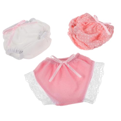 CLISPEED 3 Stück Teiliges Set Puppenwindeln und Unterwäsche für Babypuppen Wiederverwendbar Weiche Spielzeugkleidung Weiß Rosa mit Punkten und Spitzen Geeignet für Rollenspiele und CLISPEED 3 Stück Teiliges Set Puppenwindeln und Unterwäsche für Babypuppen Wiederverwendbar Weiche Spielzeugkleidung Weiß Rosa mit Punkten und Spitzen Geeignet für Rollenspiele und von CLISPEED