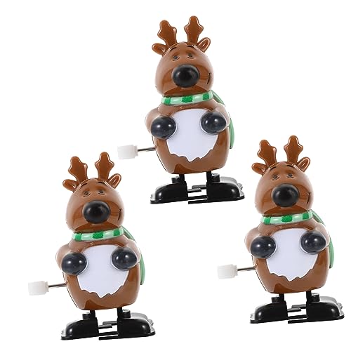 CLISPEED 3 Stück Teiliges Weihnachts Aufziehspielzeug Langlebiges Kunststoff Wind Up mit Niedlichem Grünen Rentier Design Handlich und Sicher für Xmas Party Mitgebsel und CLISPEED 3 Stück Teiliges Weihnachts Aufziehspielzeug Langlebiges Kunststoff Wind Up mit Niedlichem Grünen Rentier Design Handlich und Sicher für Xmas Party Mitgebsel und von CLISPEED