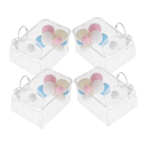 CLISPEED 3 Stück Transparente PVC Sammelboxen Tragbare Mini Doll Aufbewahrungstaschen mit Schlüsselanhänger Schützende Display Hüllen für Sammler Minimalistisches Design von CLISPEED