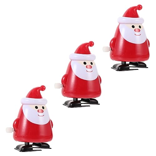 CLISPEED 3 Stück Weihnachts Aufziehspielzeug Santa Claus Lustige Wind Up Figuren Sichere Kinderspielzeuge Kompakte Bunte Weihnachtsdeko für Schreibtisch und Partygeschenke von CLISPEED