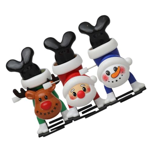 CLISPEED 3 Stück Weihnachts Wind Up aus Sicherem Niedliche Figuren Elch Weihnachtsmann Schneemann Kompakt und Handlich als und Deko für Weihnachtsfeier von CLISPEED