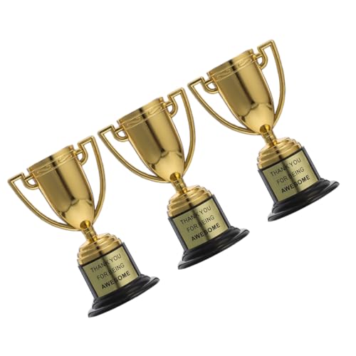 CLISPEED 3 Stück kleine Trophäe partygeschenke Spielpreise für Erwachsene Auszeichnungen und Trophäen Mini-Taschenlampen Masse Mini-Medaillen Massenspielzeug Plastik Golden Wiederverwendbar von CLISPEED
