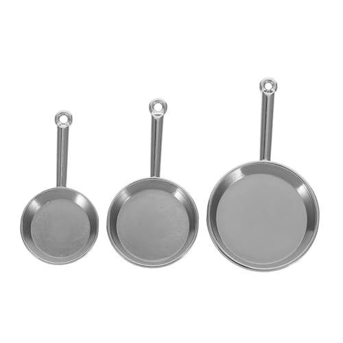 CLISPEED 3 Stücke Maßstab Metall Pfannen Realistische Mini Kochutensilien für Ergänzung für Puppenhaus Küchenaccessoires CLISPEED 3 Stücke Maßstab Metall Pfannen Realistische Mini Kochutensilien für Ergänzung für Puppenhaus Küchenaccessoires von CLISPEED