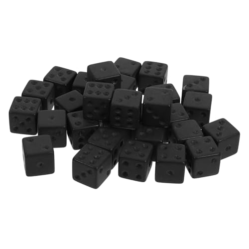 CLISPEED 30 Stück Teiliges Acryl Würfelset Frosted Schwarz Spielwürfel für Brettspiele RPG Party Würfelspiel Zubehör Leicht Tragbar Kompakt für Zuhause Bar und Familie von CLISPEED