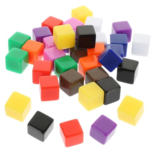 CLISPEED 30 Stück Teiliges Bunte Blanko Würfelwürfel DIY Spielwürfel mit Glatter Oberfläche Vielseitige Würfelspiel Requisiten für Gestaltung und Partyspiele von CLISPEED