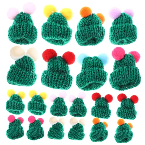 CLISPEED 30 Stück Teiliges Mini Strickmützen aus Wollgarn Niedliche Miniatur Weihnachtsmützen für DIY Basteln Puppenhut und Weihnachtsbaumschmuck Geeignet als Dekoration und von CLISPEED
