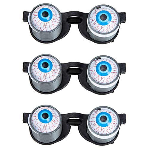 CLISPEED 3Stücke Teiliges Beängstigende Brille für Halloween Lustige Partybrille mit Augapfel Design für Maskeraden und Streich Props Hochwertiger Schwarz von CLISPEED