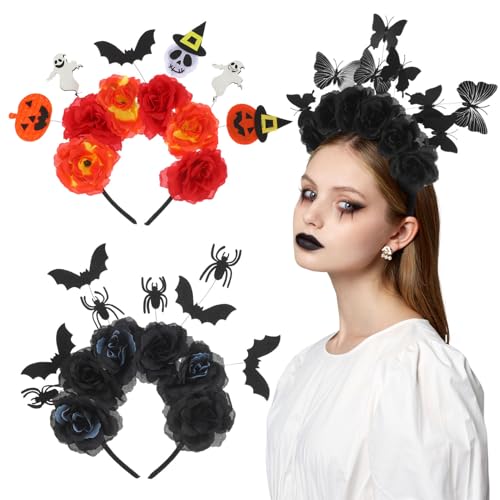 CLISPEED 3er Set Halloween Haarreifen: Gespenst, Fledermaus und Spinne Haaraccessoires - Gruselige Kostümkopfbedeckung für Halloween-Partys - Bequemer dekorativer Haarreifen von CLISPEED