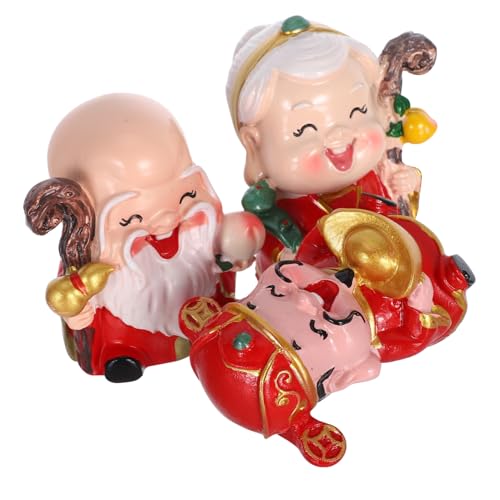 CLISPEED 3stücke Teiliges Miniaturfiguren Für Kuchen-Dekoration Chinesische Elders Figuren Für Geburtstags Und Valentinstagsfeiern Langlebige Tischornamente Für Glück Und von CLISPEED