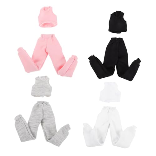 CLISPEED 4 Sätze Sportliches Casual Outfit mit Weste und Hose für Puppen Vielseitige Kleidung für Kreatives Rollenspiel und Fantasievolles von CLISPEED