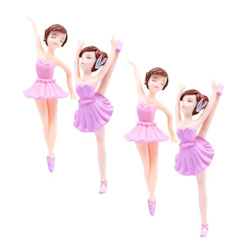 CLISPEED 4 Stück Ballerina Cupcake Topper in Elegantem und Süßem Tanzende Mädchen Figur Tortendeko für Geburtstagsfeiern Babyparty und Tanzpartys Langlebige Ballett Mädchen Deko für Kuchen von CLISPEED