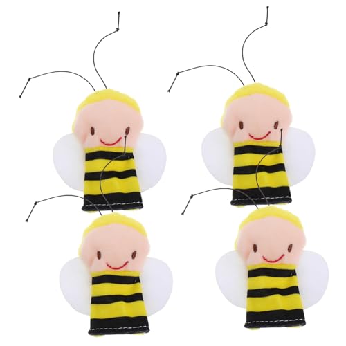 CLISPEED 4 Stück Fingerpuppen Bienen aus Plüsch für Kleinkinder Süße und Kreative Fingerpuppen für Geschichtenerzählen und Rollenspiele CLISPEED 4 Stück Fingerpuppen Bienen aus Plüsch für Kleinkinder Süße und Kreative Fingerpuppen für Geschichtenerzählen und Rollenspiele von CLISPEED