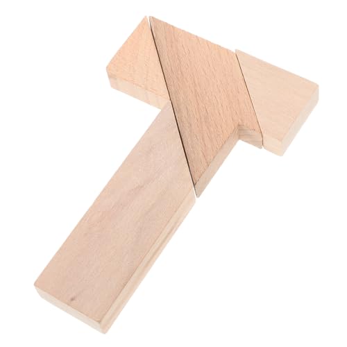 CLISPEED 4 Stück Form Holzpuzzle Teiliges Gehirnspiel aus Langlebigem Buchenholz Klassisches Denkspiel für Erwachsene und Fördert Räumliches Vorstellungsvermögen und Logisches von CLISPEED