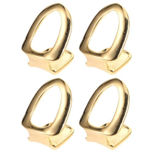 CLISPEED 4 Stück Goldene Einzelne Hip Hop Zahnkappe aus Metall Sichere Langlebige Cosplay zahnschmuck Dekorativer Mundgrill für Party Einfach zu Tragen und Glänzend von CLISPEED