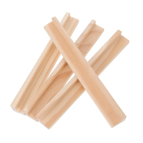 CLISPEED 4 Stück Holz Domino Halter DIY Domino Tabletts Tragbarer Ständer und Buchstabenkarten Kreative Holz Basen für Spiel und Dekoration von CLISPEED