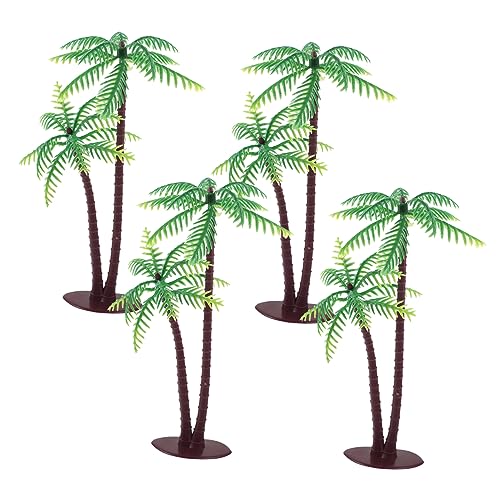 CLISPEED 4 Stück Miniatur Kokospalmen Künstliche Landschaftsbäume für Tischdekoration Garten und Wohnraumgestaltung Realistische Miniaturfiguren für Diorama und Modellbau von CLISPEED