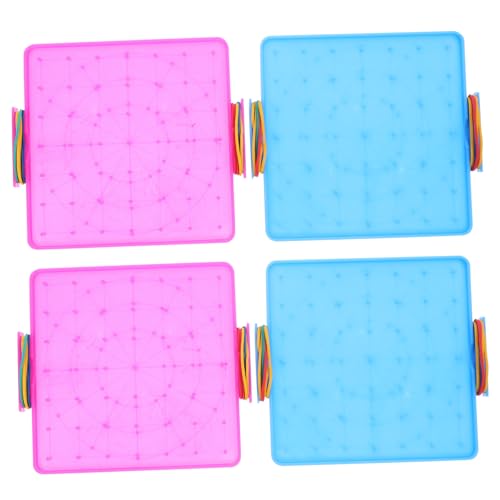 CLISPEED 4 Stück Nagelbrettunterrichtshilfen Geobretter Für Vorschulkinder Planke Geo-Board Mosaik Stecktafel Für Steckbrett Geoboards Für Lernen Stecktafeln Plastik von CLISPEED