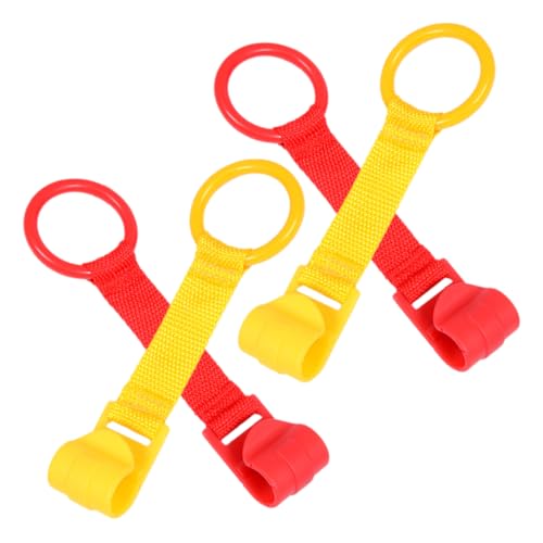CLISPEED 4 Stück Pull Up Ringe für Neugeborene Hängeringe für Kinderbett Unterstützung für Stehen und Laufen Langlebige Spielzeuge Fördert die Motorischen Fähigkeiten von CLISPEED