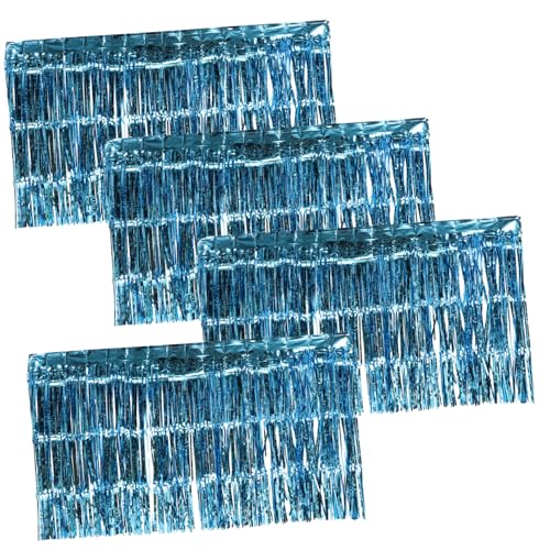 CLISPEED 4 Stück Shiny Tinsel Tassel Tischrock Teiliges Hellblau Glänzende Lametta Party Tischdekoration für Karneval Geburtstagsfeiern Hochzeiten Vielseitiger Festvorhang CLISPEED 4 Stück Shiny Tinsel Tassel Tischrock Teiliges Hellblau Glänzende Lametta Party Tischdekoration für Karneval Geburtstagsfeiern Hochzeiten Vielseitiger Festvorhang von CLISPEED