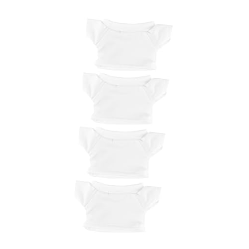 CLISPEED 4 Stück Teiliges Bären T Shirt für Plüschtiere Basic Rundhals Doll Clothes T Shirt in Einfarbig für Puppenkostüm Einfach Anzuziehen Vielseitig für Dekoration und Bastelersatz von CLISPEED