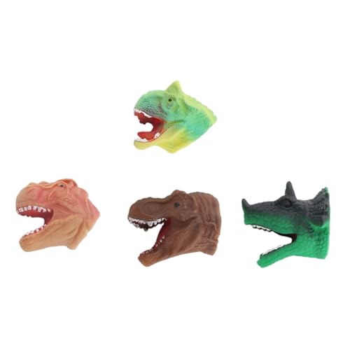 CLISPEED 4 Stück Teiliges Dinosaurier Fingerpuppen Leichte Tragbare Dino Kopf Spielzeuge für Interaktives Rollenspiel Geeignet für Kindergarten Party und Frühe Bildung Bunte von CLISPEED