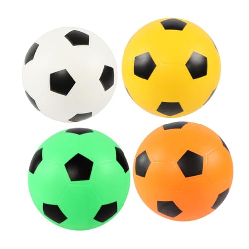 CLISPEED 4 Stück Teiliges Fußball Aufblasbare Bälle Leichte Softbälle in Weiß Gelb Orange Grün Spielerisch für Indoor und Outdoor Farblich Stimulierend für Garten und Poolspaß von CLISPEED