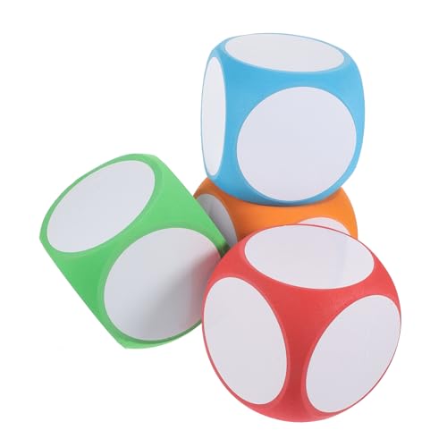 CLISPEED 4 Stück Teiliges Große Schaumstoffwürfel Abwischbare DIY Würfel Leere Sechseitige Würfel für Unterricht Spiel und Kinderparty Rot Orange Blau Grün von CLISPEED