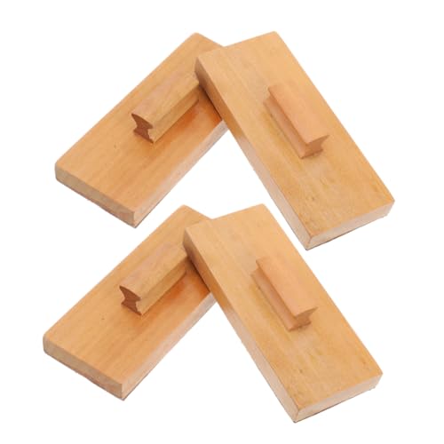 CLISPEED 4 Stück Teiliges Holz Sandpapier Rhythmusset für Kindgerechtem Griff Doppelseitige Hand Percussion Instrumente zur Musikpädagogik Feinmotorik von CLISPEED