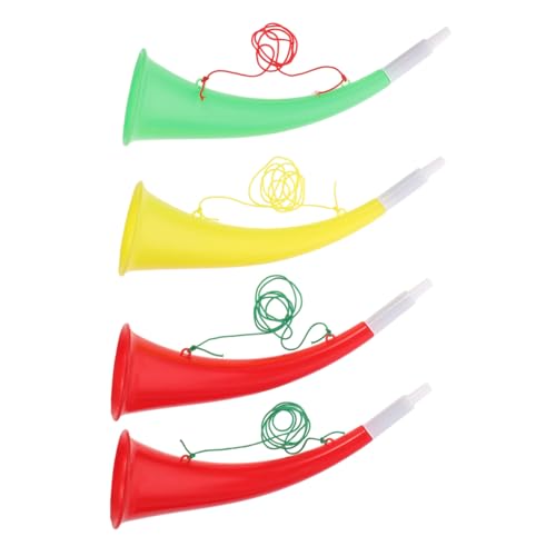 CLISPEED 4 Stück Teiliges Horn Bunte Vuvuzela Tröten für Bühnenauftritte und Fanartikel Robustes Lärminstrument für Fußballfans Praktische Cheerleading Requisiten Zufällige Zufällige Farbe von CLISPEED