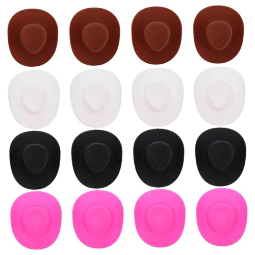 CLISPEED 4 Stück Teiliges Mini Cowboy Hüte für Puppen Kleine Bunte Western Hüte als Deko Zubehör Vielseitig für Bastelprojekte und Party Niedliche Westernmützen für Kleine Enten und Puppen von CLISPEED