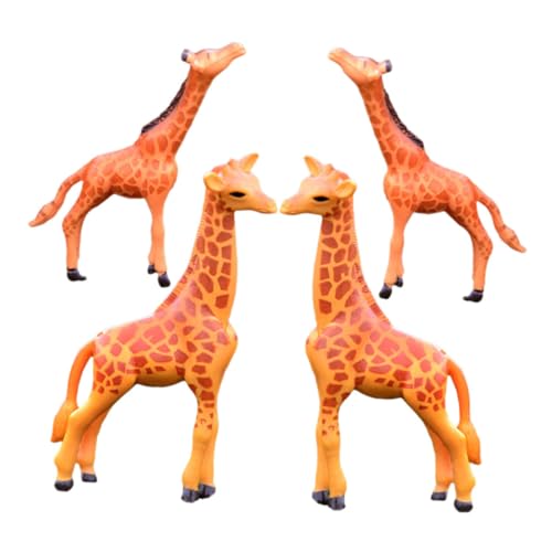 CLISPEED 4 Stück Teiliges Mini Giraffen Figuren aus Resin Feine Verarbeitung Lebensecht und Langlebig für Wohnzimmer und Gartendekoration Vielseitige Mikro Landschaftsdeko Kreative von CLISPEED