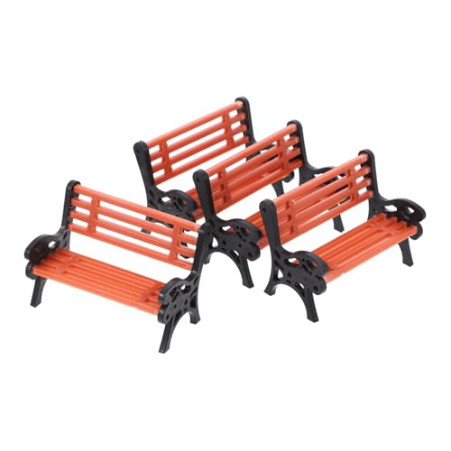 CLISPEED 4 Stück Teiliges Mini aus Realistisches Puppenhausmöbel Detailreiche Miniatur Gartenbank für Balkon und Miniaturlandschaften Geeignet für Kleine Tiere und Puppen von CLISPEED