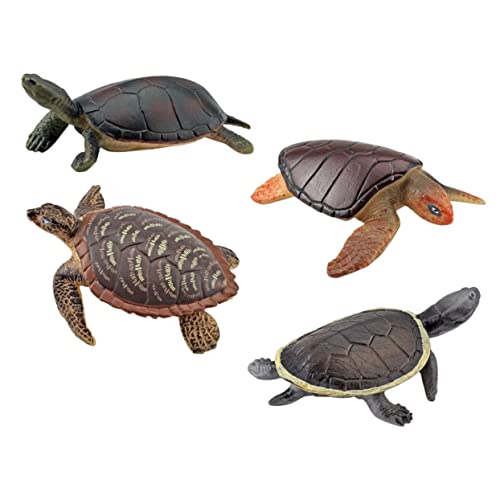 CLISPEED 4 Stück Teiliges Realistische Schildkröten Figuren aus Kunststoff Kleine Meeresschildkröte Modelle Dekoration Leicht und Kompakt für Wohnraumgestaltung von CLISPEED