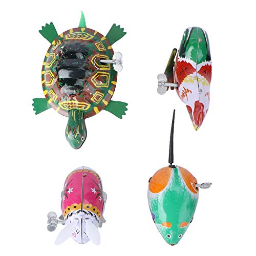 CLISPEED 4 Stück Teiliges Tier Wind Up Spielzeugset aus Eisenblech Klassische Aufziehspielzeuge für Sichere und Ansprechende Dekoration für Zuhause Geeignet für Jungen und Mädchen von CLISPEED