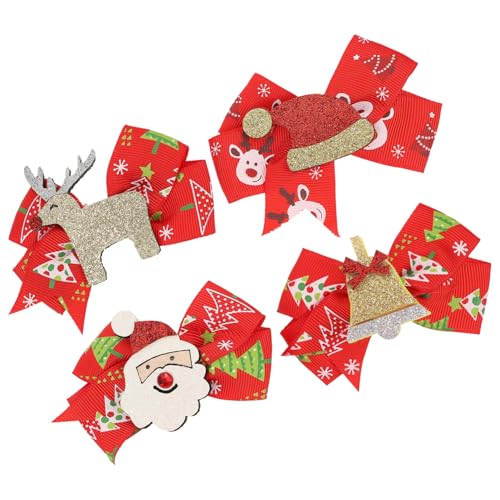 CLISPEED 4 Stück Teiliges Weihnachts Haarclip für Cartoon Haarspangen mit Rentiergeweih Komfortabel Sicherer Halt Festliche Haarschmuck Accessoires für Weihnachtsfeiern und Partys von CLISPEED