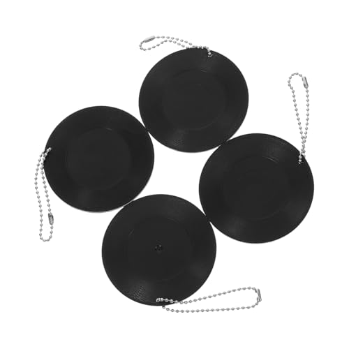 CLISPEED 4 Stück Vinyl-Untersetzer vinyl untersetzer zubehör Musik Tassenuntersetzer Vinyl Schallplatte Plattenspieler-Schlüsselanhänger Mini Cob Schlüsselanhänger Arbeitslicht Abs Black von CLISPEED