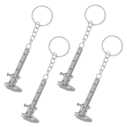 CLISPEED 4 Stücke Messschieber Schlüsselbund Tasche Messschieber Schlüsselbund Werkzeuge Mini Messschieber Edelstahl Silber von CLISPEED