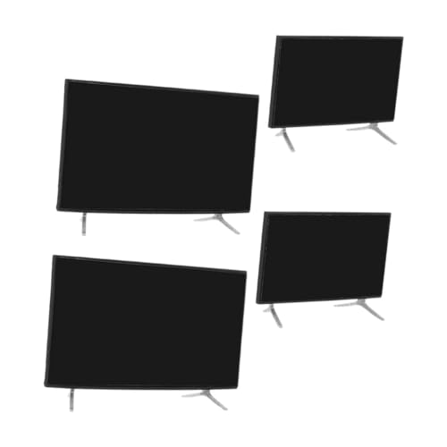 CLISPEED 4 Stücke Puppenhaus Zubehör mit Stabilem Stand Realistische Miniatur Fernseher für Puppenmöbel Platzsparendes Design für Kreative Szenen und Spielspaß von CLISPEED